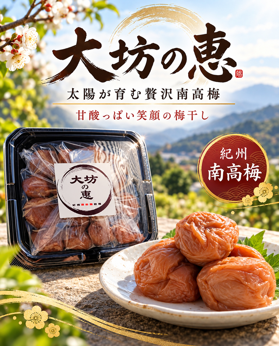 紀州南高梅　大坊の恵　300g（調味梅干し）